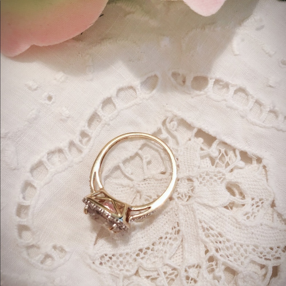 3.76ctw Genuine Peridot & White Sapphire 10K - Picture 3 of 8